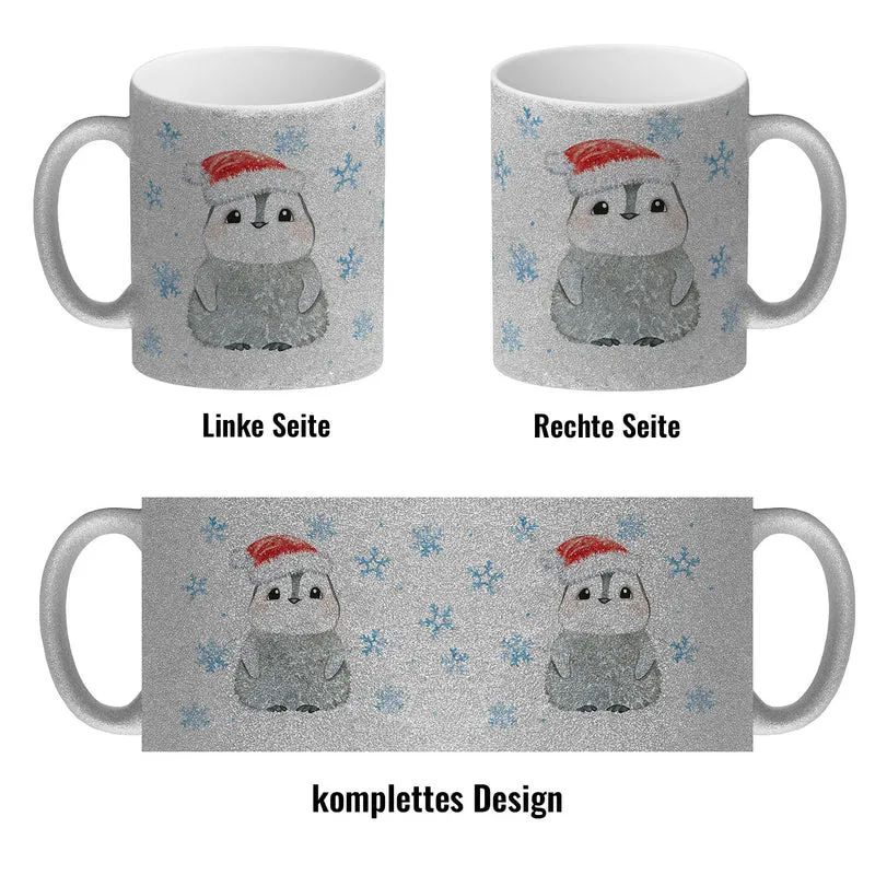 Pinguin mit Weihnachtsmütze Kaffeebecher