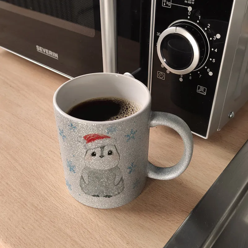 Pinguin mit Weihnachtsmütze Kaffeebecher