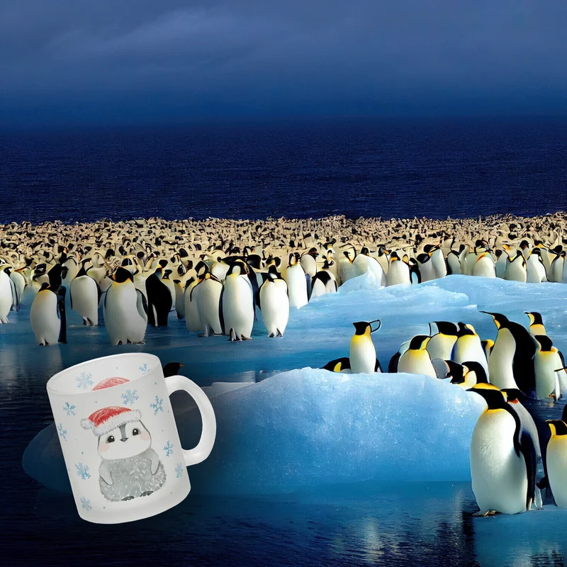 Pinguin mit Weihnachtsmütze Kaffeebecher