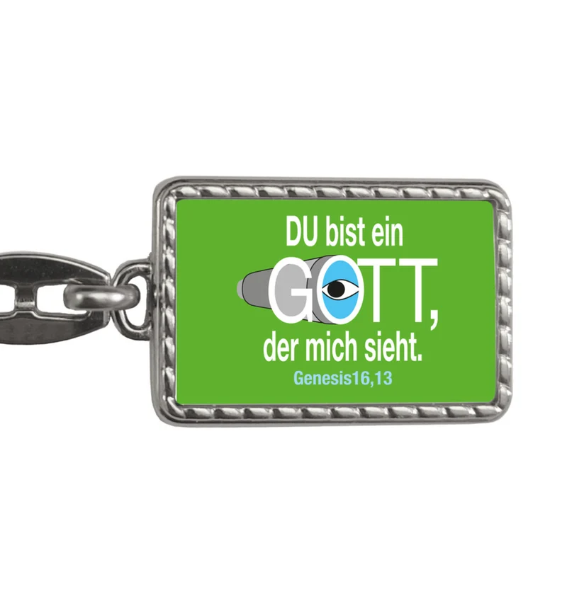 Du bist ein Gott, der mich sieht. Schlüsselanhänger mit Bibel Zitat