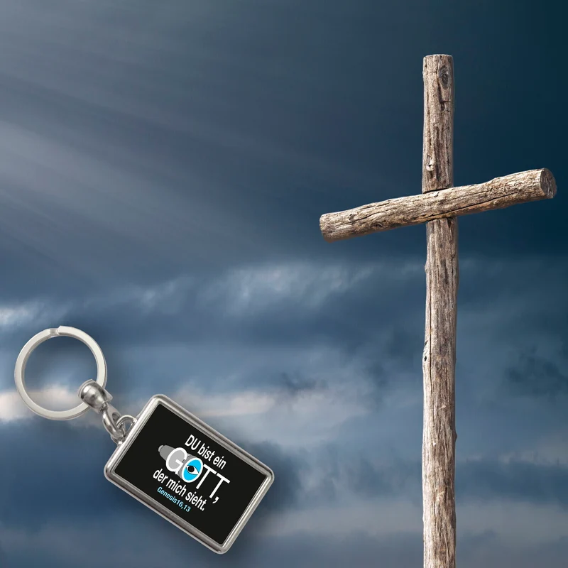 Du bist ein Gott, der mich sieht. Schlüsselanhänger mit Bibel Zitat