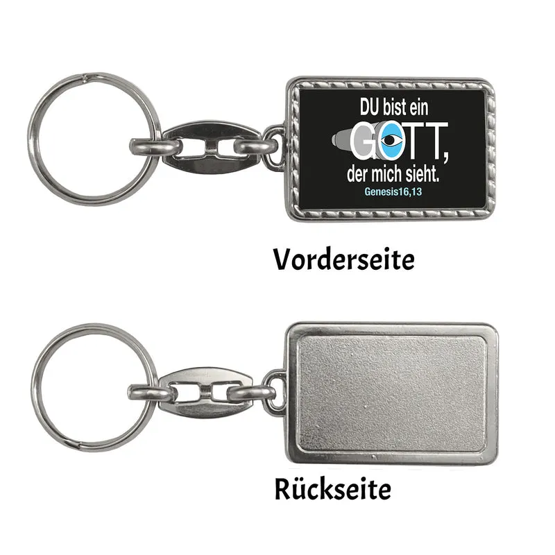 Du bist ein Gott, der mich sieht. Schlüsselanhänger mit Bibel Zitat