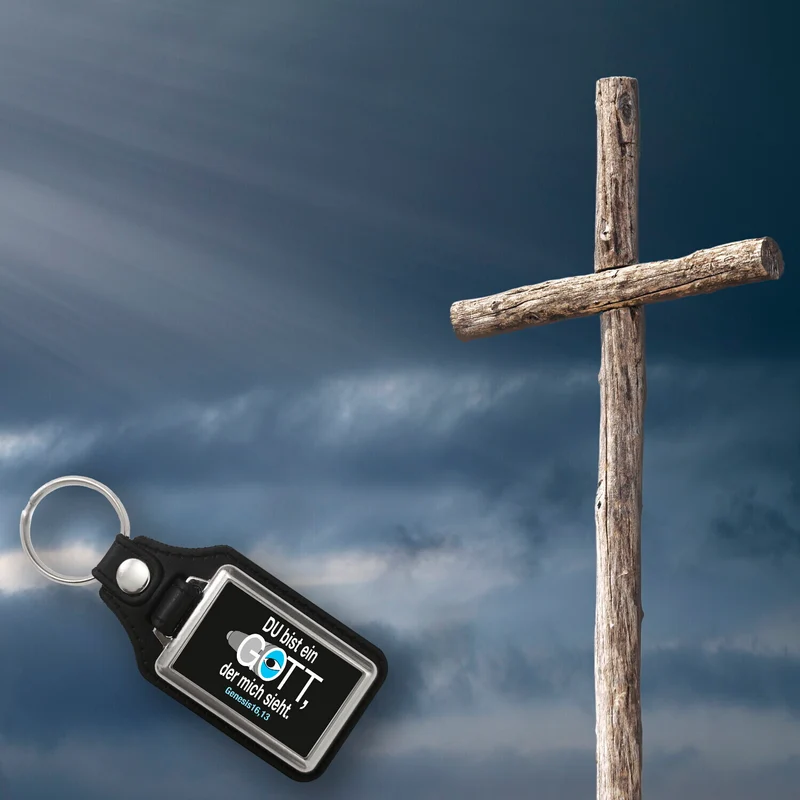 Du bist ein Gott, der mich sieht. Schlüsselanhänger mit Bibel Zitat