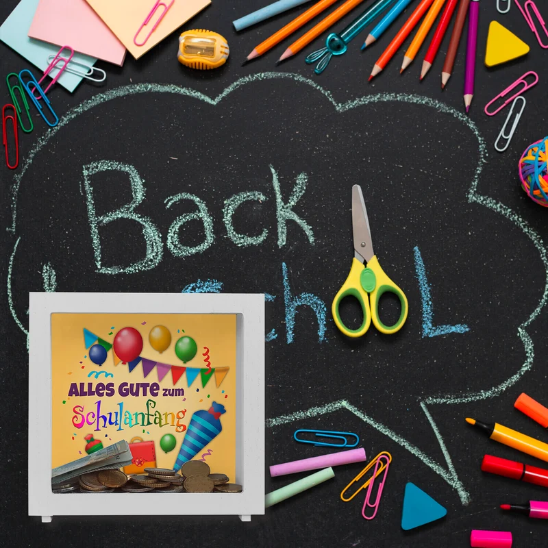 Alles Gute zum Schulanfang Spardose zur Einschulung