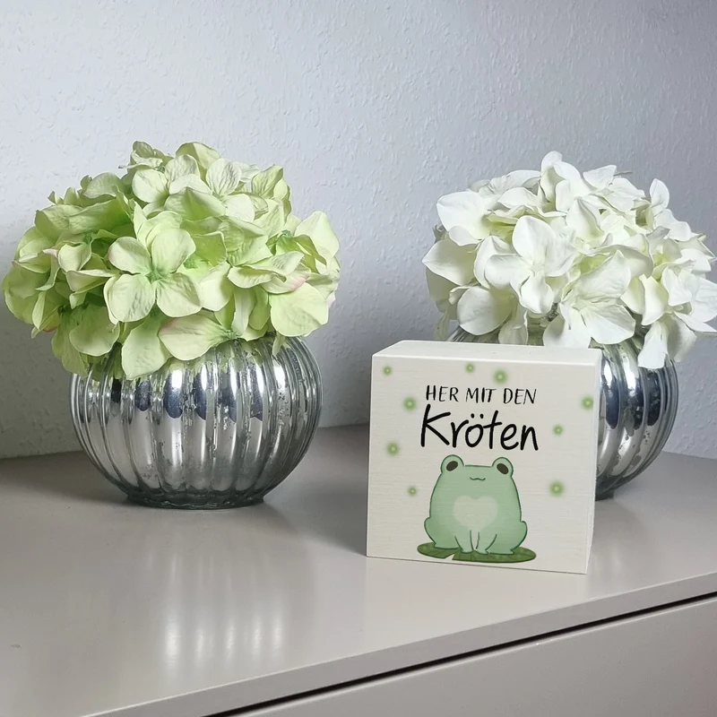 Frosch Spardose mit Spruch Her mit den Kröten