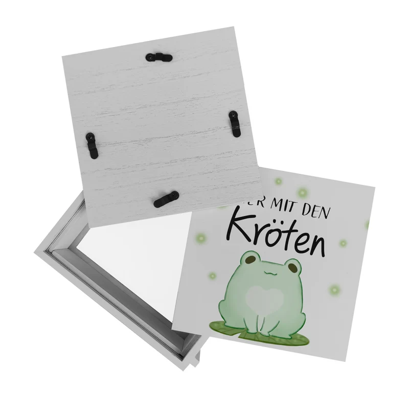 Frosch Spardose mit Spruch Her mit den Kröten