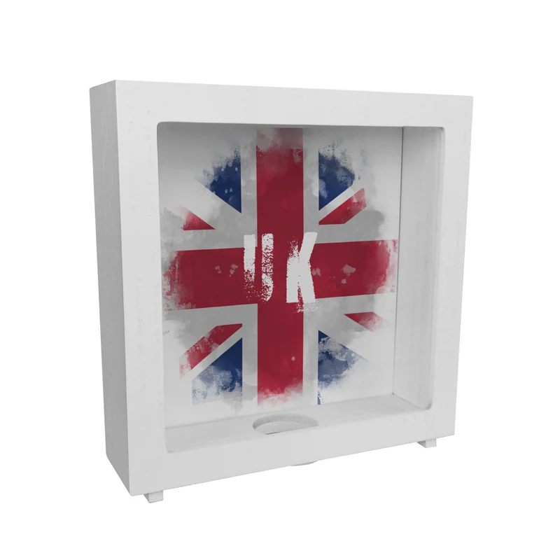 Spardose Vereinigtes Königreich-Flagge im Used Look - Sparschwein für Urlauber