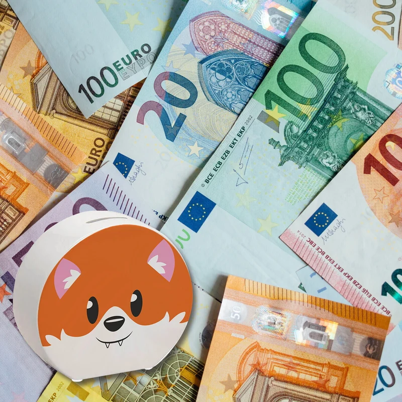Spardose aus Keramik mit niedlichem Fuchs-Gesicht - für kleine Kinder
