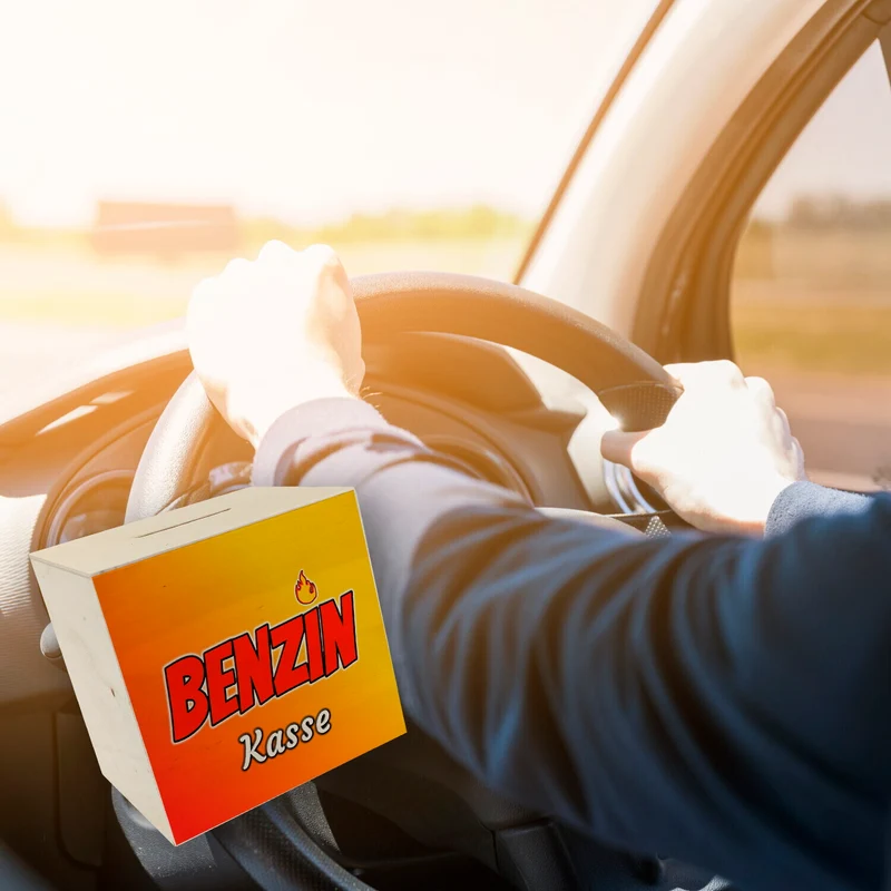 Benzinkasse Spardose aus Keramik für Spritgeld
