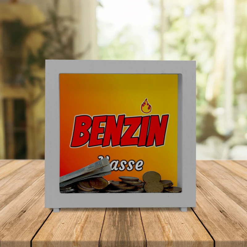 Benzinkasse Spardose aus Keramik für Spritgeld