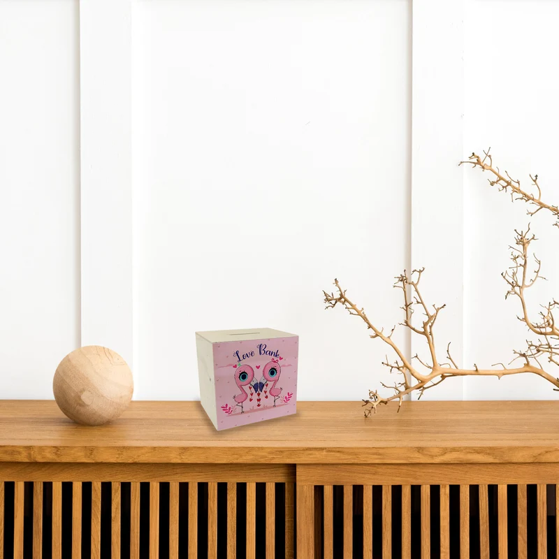 Flamingo Spardose in rosa mit Spruch Love Bank