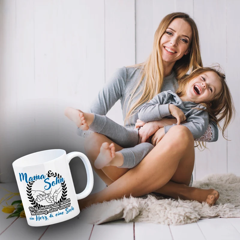 Mama und Sohn - ein Herz & eine Seele Kaffeebecher