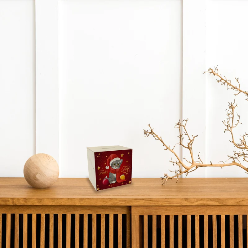 Frohes Fest Weihnachten Spardose mit Katze