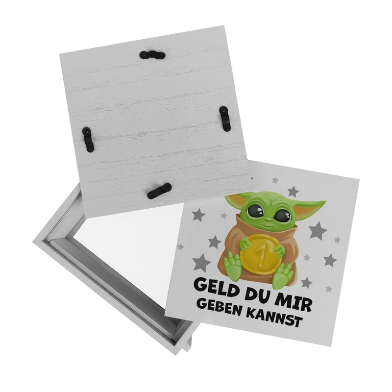 Baby-Alien Spardose mit Spruch Geld du mir geben kannst