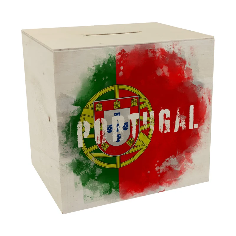 Spardose mit Portugal-Flagge im Used Look - Sparschwein für Urlauber