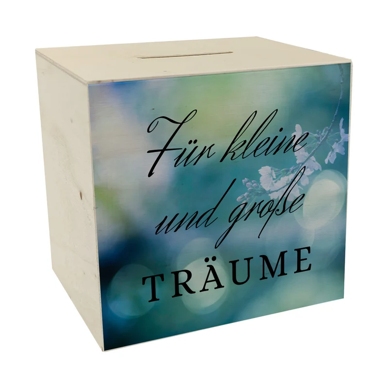 Traumerfüller Spardose mit Spruch Für kleine und große Träume