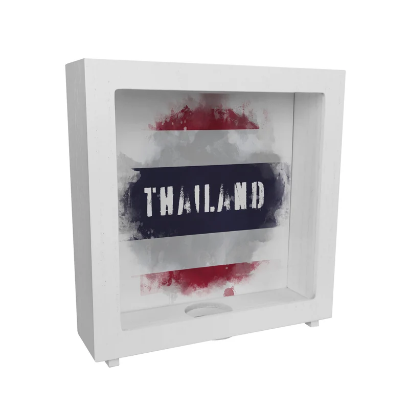 Spardose Thailand-Flagge im Used Look - Sparschwein für Urlauber