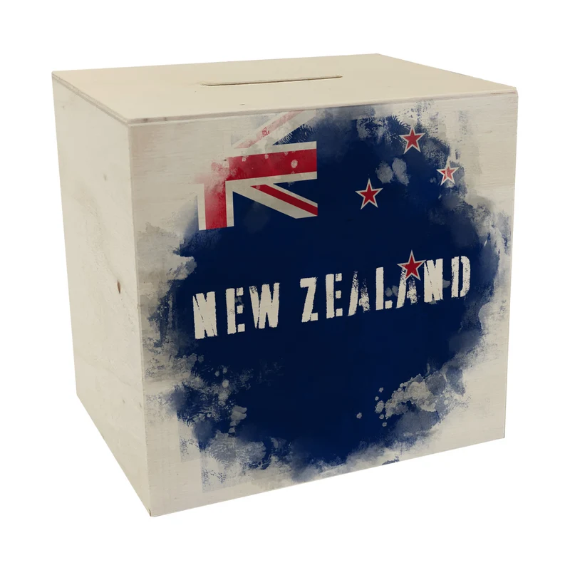 Spardose mit Neuseeland-Flagge im Used Look - Sparschwein für Urlauber