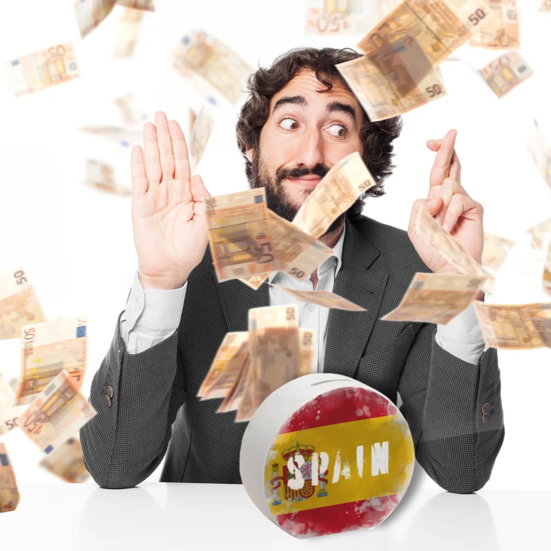 Spardose mit Spanien-Flagge im Used Look - Sparschwein für Urlauber