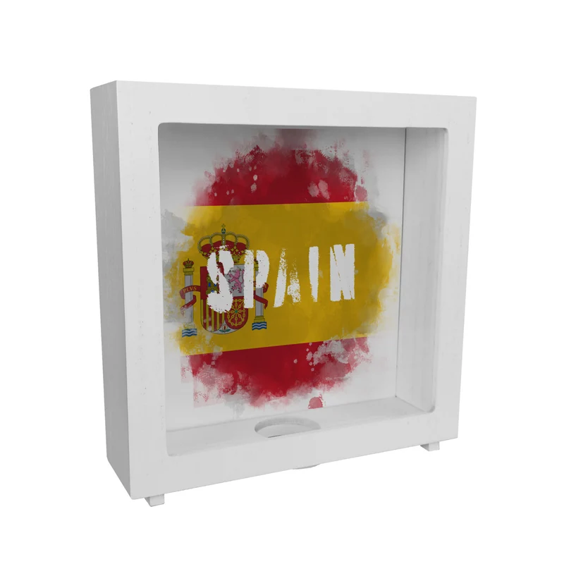 Spardose mit Spanien-Flagge im Used Look - Sparschwein für Urlauber