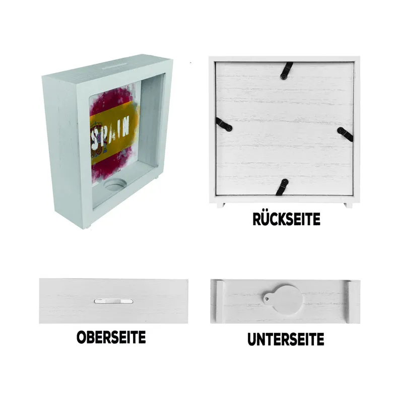 Spardose mit Spanien-Flagge im Used Look - Sparschwein für Urlauber