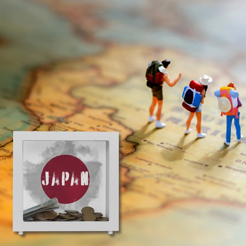 Spardose mit Japan-Flagge im Used Look - Sparschwein für Urlauber