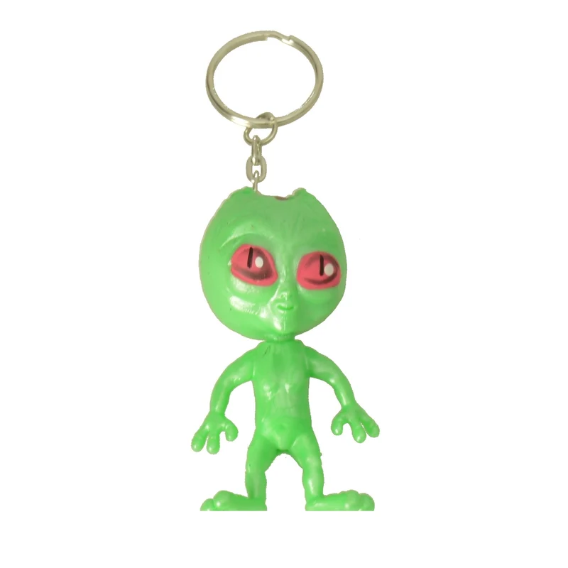 Alien Stressball mit Schlüsselanhänger in grün