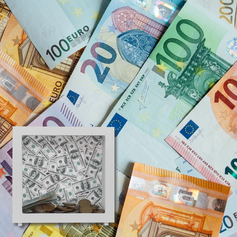 Dollar Spardose für Geldscheine und Münzen