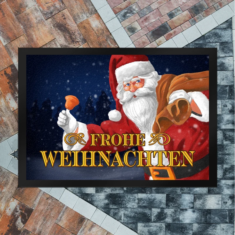 Frohe Weihnachten mit Weihnachtsmann Fußmatte