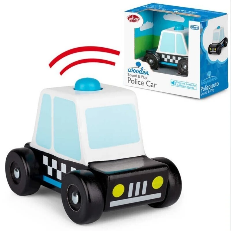Polizei Spielzeugauto aus Holz mit Sound