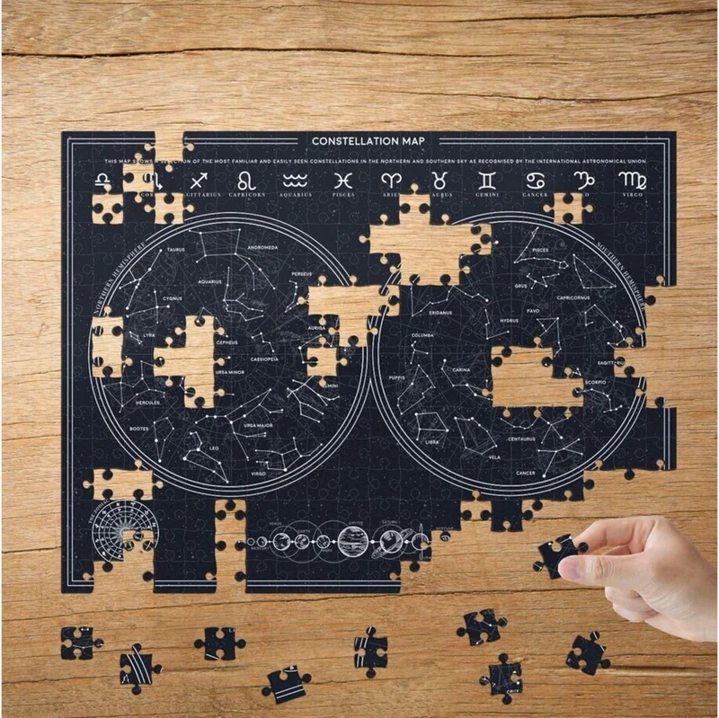 Sternzeichen Puzzle mit 300 Teilen und Glow in the dark Effekt