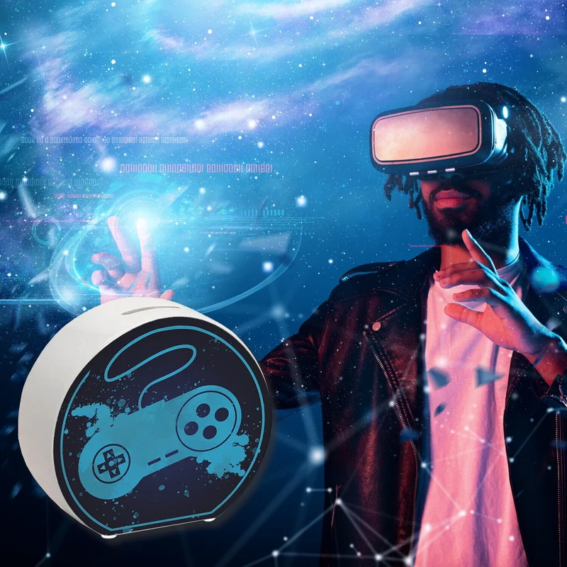 Spardose mit Retrocontroller für Videospieler