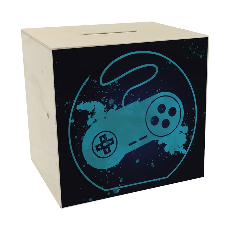 Spardose mit Retrocontroller für Videospieler