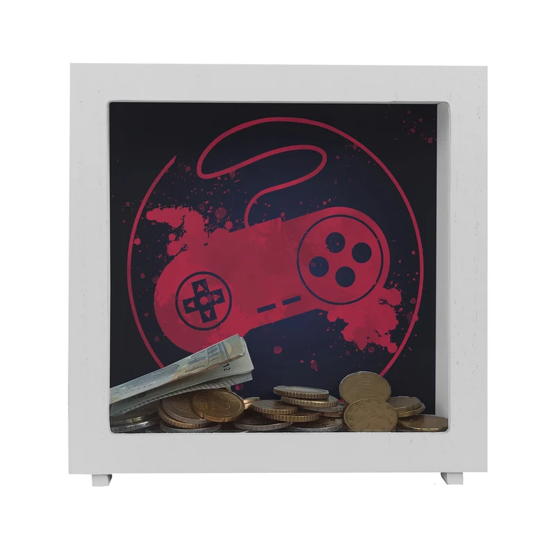 Spardose mit Retrocontroller für Videospieler