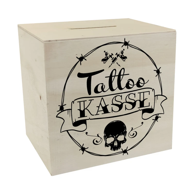 Spardose aus Keramik mit coolen Tattoo-Motiven - Tattookasse