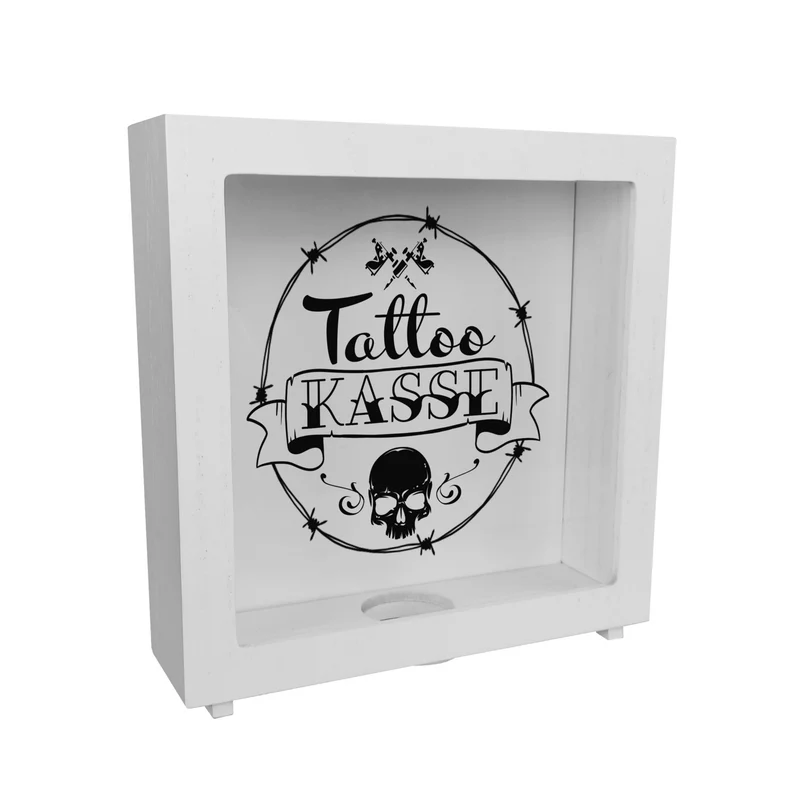 Spardose aus Keramik mit coolen Tattoo-Motiven - Tattookasse