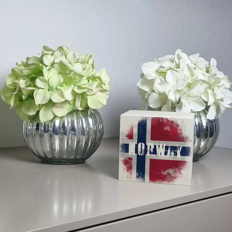 Spardose mit Norwegen-Flagge im Used Look - Sparschwein für Urlauber