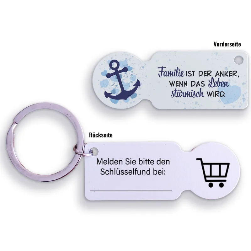 Familie ist der Anker Einkaufswagenchip Schlüsselanhänger mit Kontaktfeld