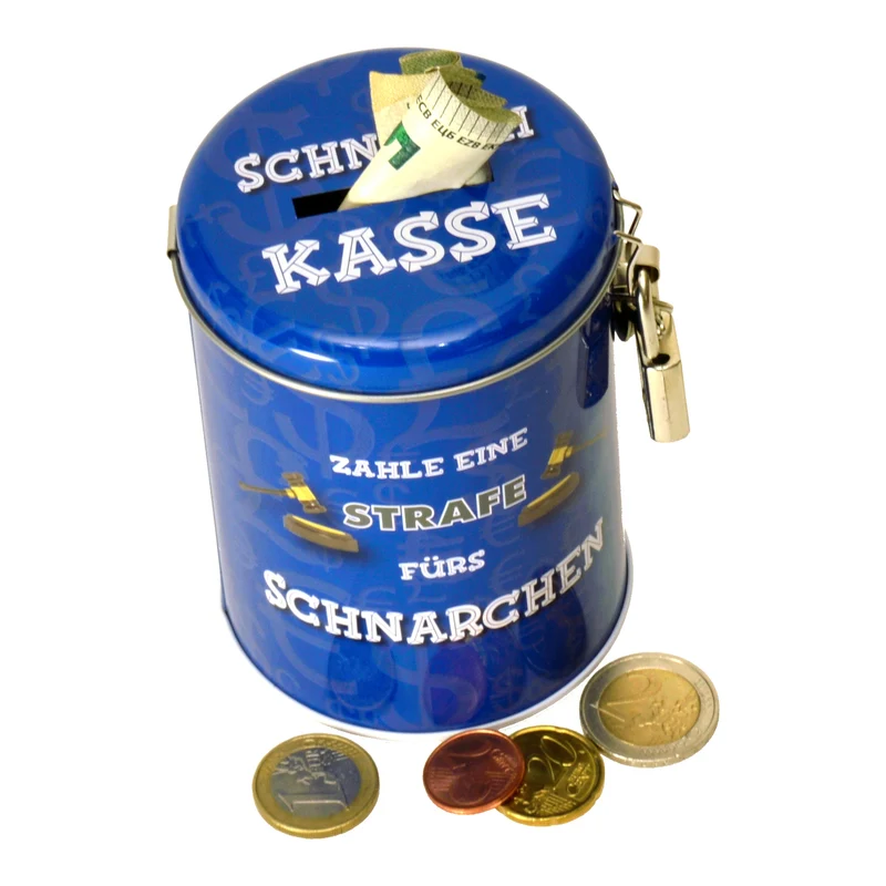 Schnarchen Spardose mit Schloss und Schlüssel