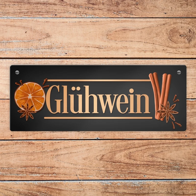 Glühwein Metallschild