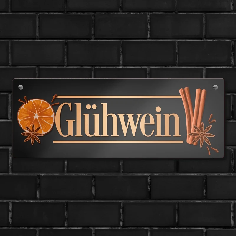 Glühwein Metallschild