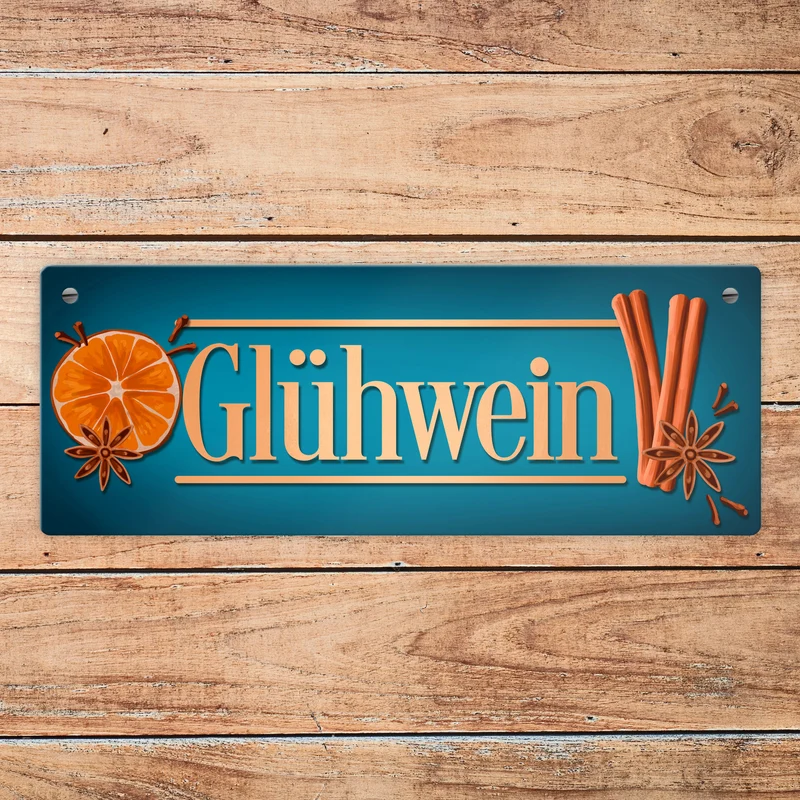Glühwein Metallschild