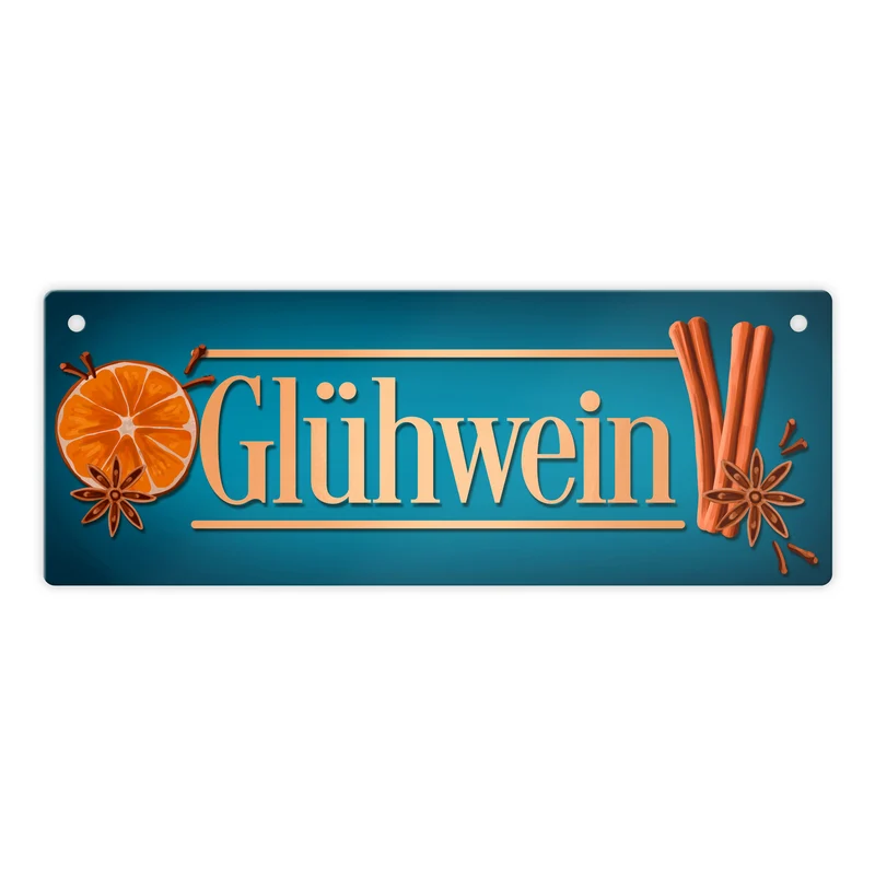 Glühwein Metallschild