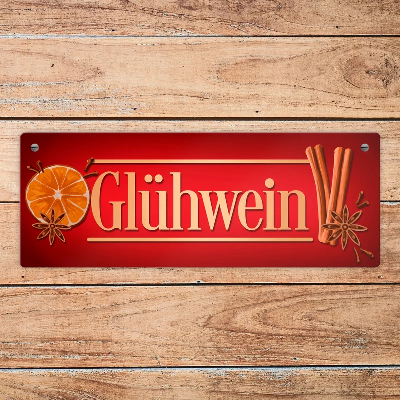 Glühwein Metallschild