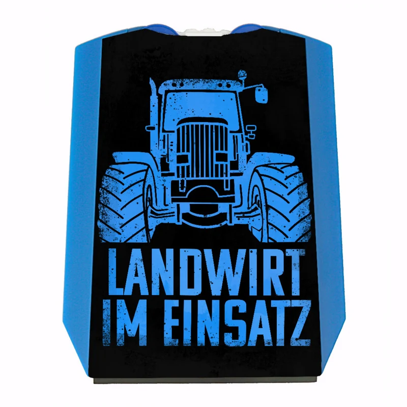 Landwirt im Einsatz Parkscheibe in gelb mit 2 Einkaufswagenchips
