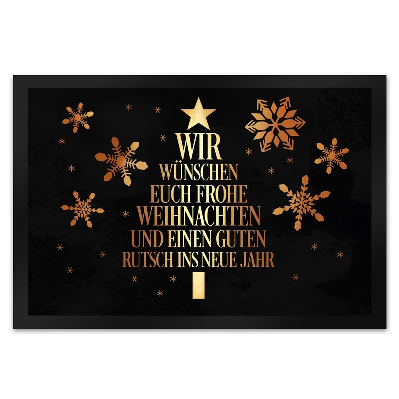 Frohe Weihnachten & einen guten Rutsch Christbaum Fußmatte
