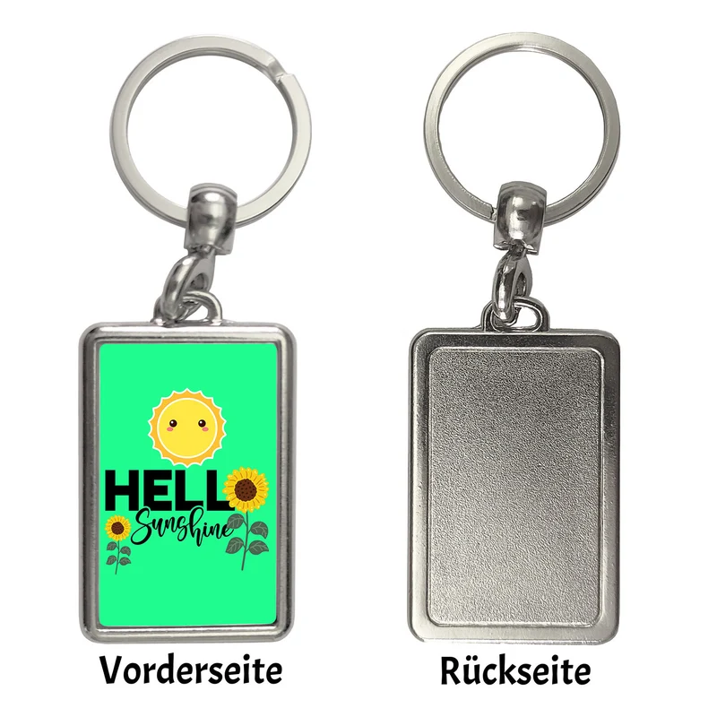 Gute Laune Schlüsselanhänger mit Spruch Hello Sunshine