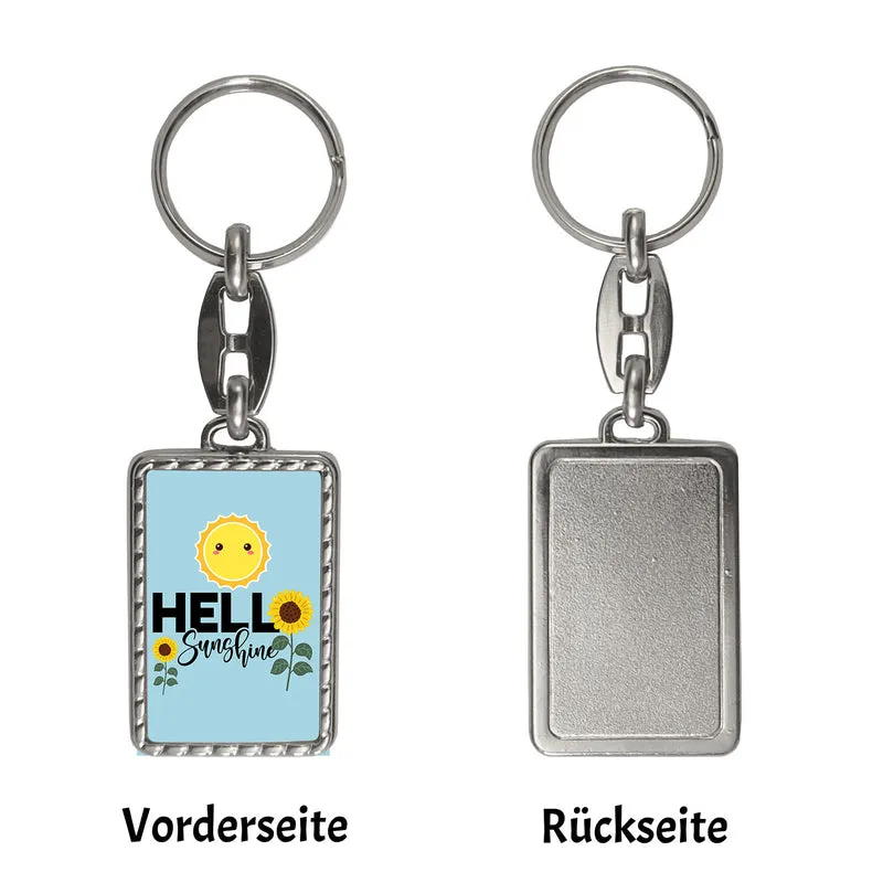 Gute Laune Schlüsselanhänger mit Spruch Hello Sunshine