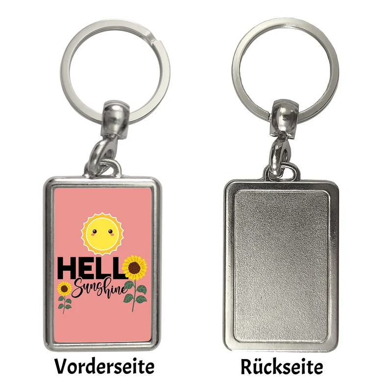 Gute Laune Schlüsselanhänger mit Spruch Hello Sunshine
