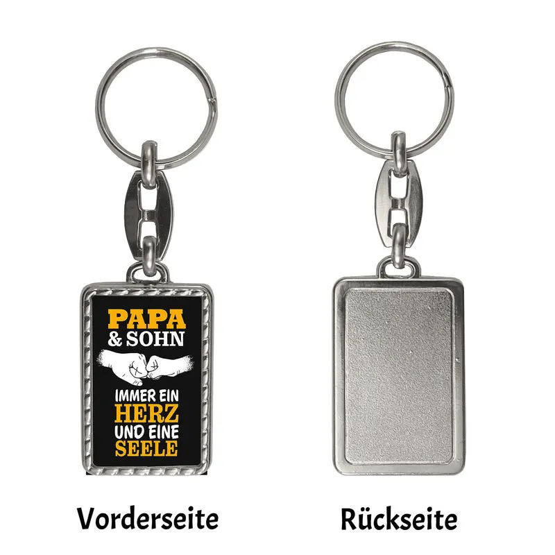Papa & Sohn ein Herz und eine Seele Schlüsselanhänger mit Spruch